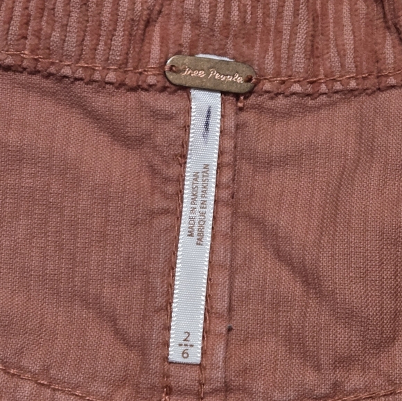 Free People Ray Corduroy Mini Skirt Button Front Terracotta Dusty Rose Size 2 - Picture 9 of 11